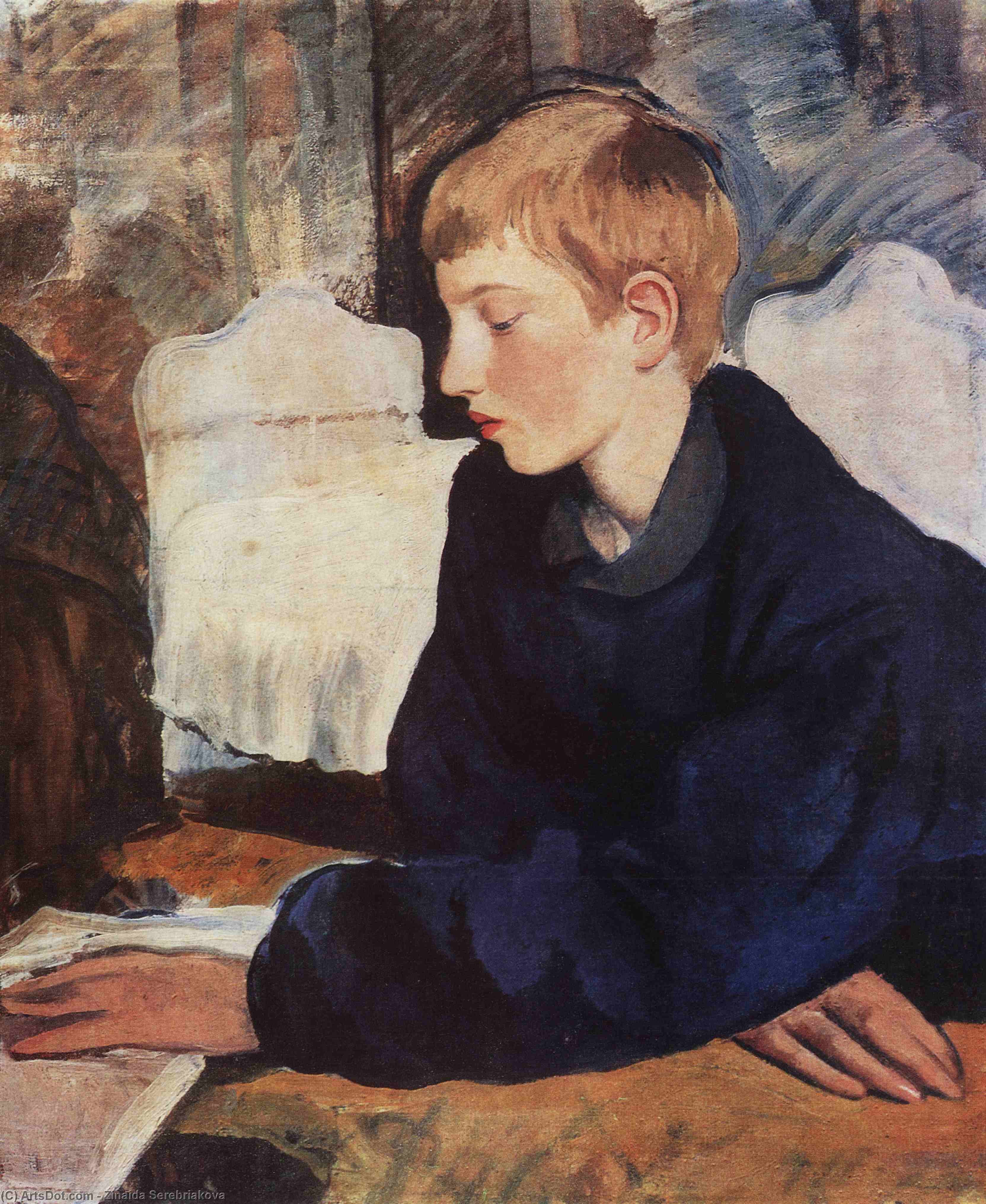 Wikioo.org - The Encyclopedia of Fine Arts - Painting, Artwork by Zinaida Serebriakova - Eugene (Portrait of the artist's son)