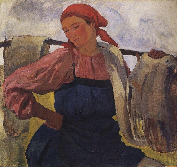 WikiOO.org - Encyclopedia of Fine Arts - Maalaus, taideteos Zinaida Serebriakova - Peasant Woman (with rocker) 