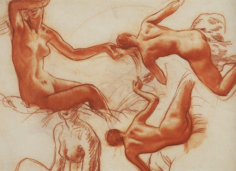 Wikioo.org - The Encyclopedia of Fine Arts - Painting, Artwork by Zinaida Serebriakova - Seated Nude 