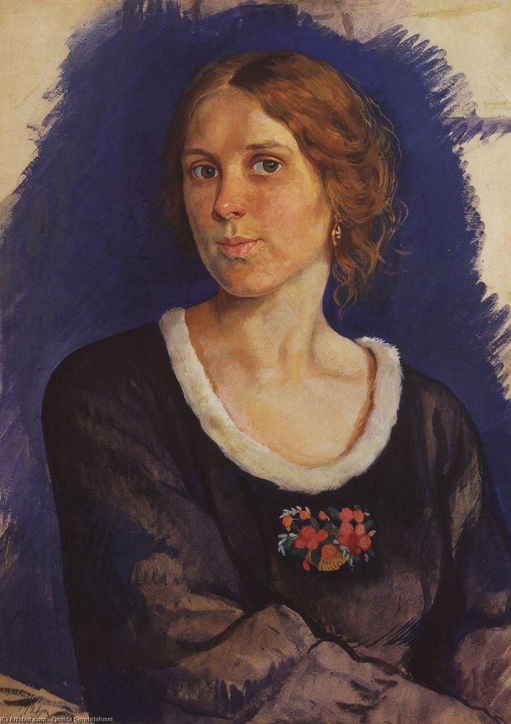 WikiOO.org - Encyclopedia of Fine Arts - Målning, konstverk Zinaida Serebriakova - Portrait of A.I. Kunina
