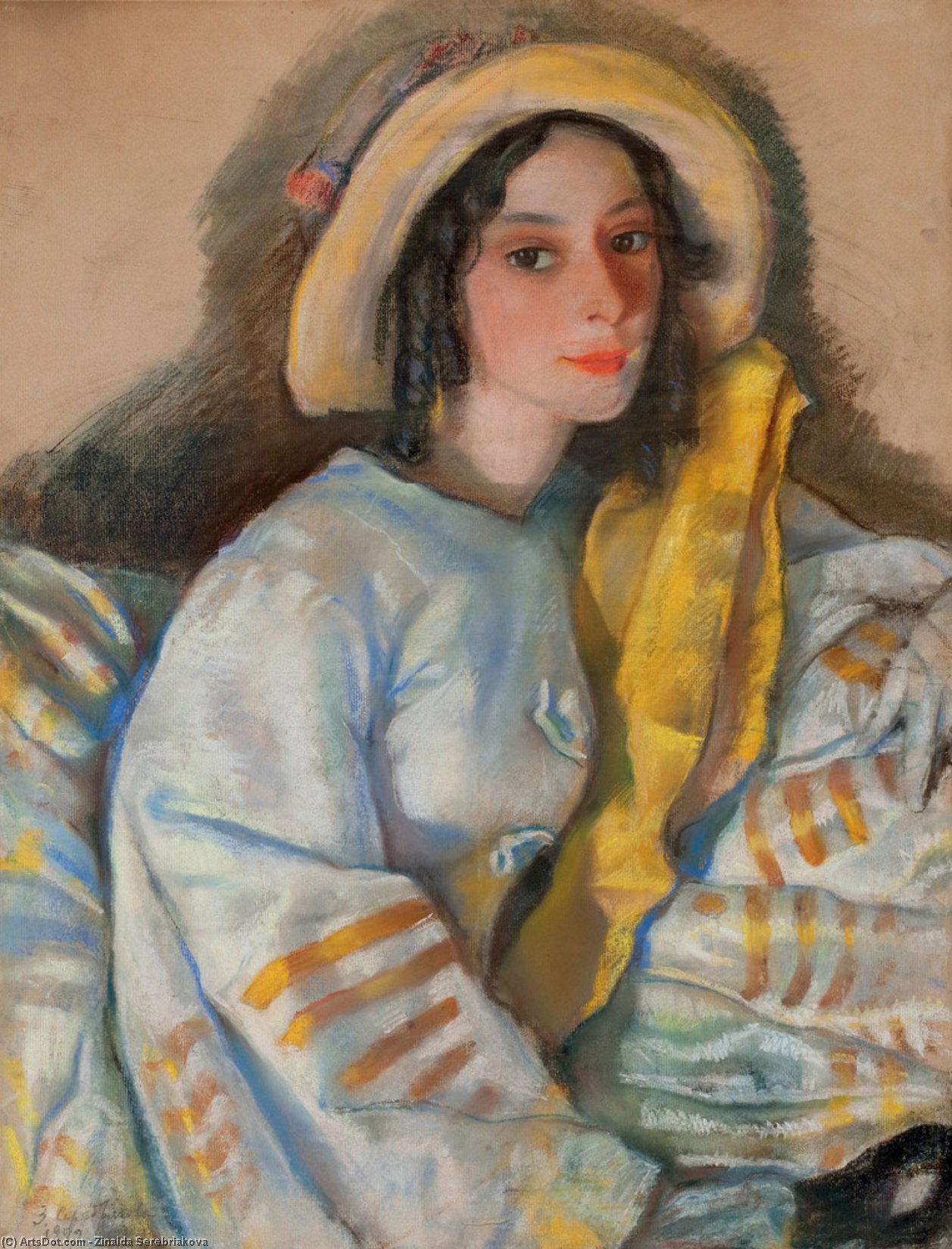 Wikioo.org - The Encyclopedia of Fine Arts - Painting, Artwork by Zinaida Serebriakova - Portrait of Marietta Frangopulo