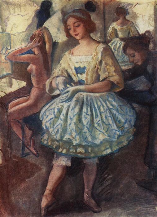 Wikioo.org - The Encyclopedia of Fine Arts - Painting, Artwork by Zinaida Serebriakova - Portrait of a ballerina E.A. Svekis