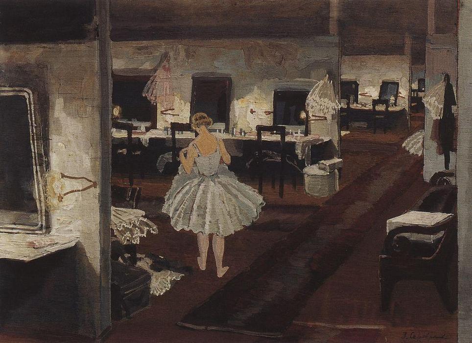 Wikioo.org - The Encyclopedia of Fine Arts - Painting, Artwork by Zinaida Serebriakova - In ballet dressing room 