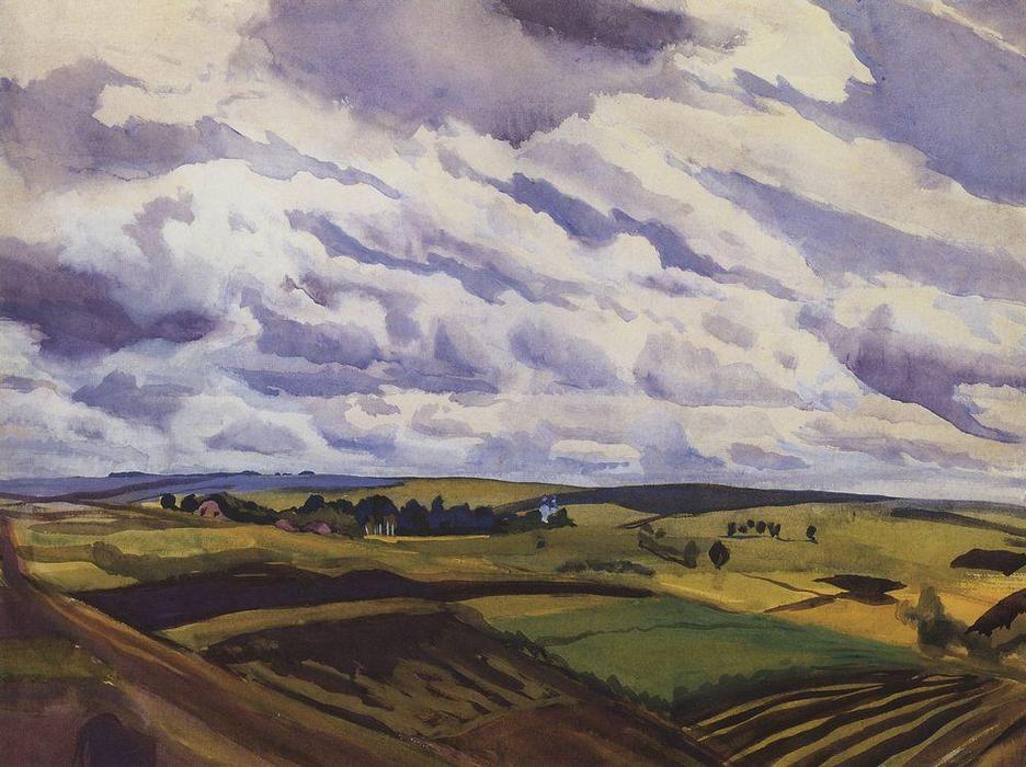 Wikioo.org - The Encyclopedia of Fine Arts - Painting, Artwork by Zinaida Serebriakova - Village Neskuchnoye Kursk Province 