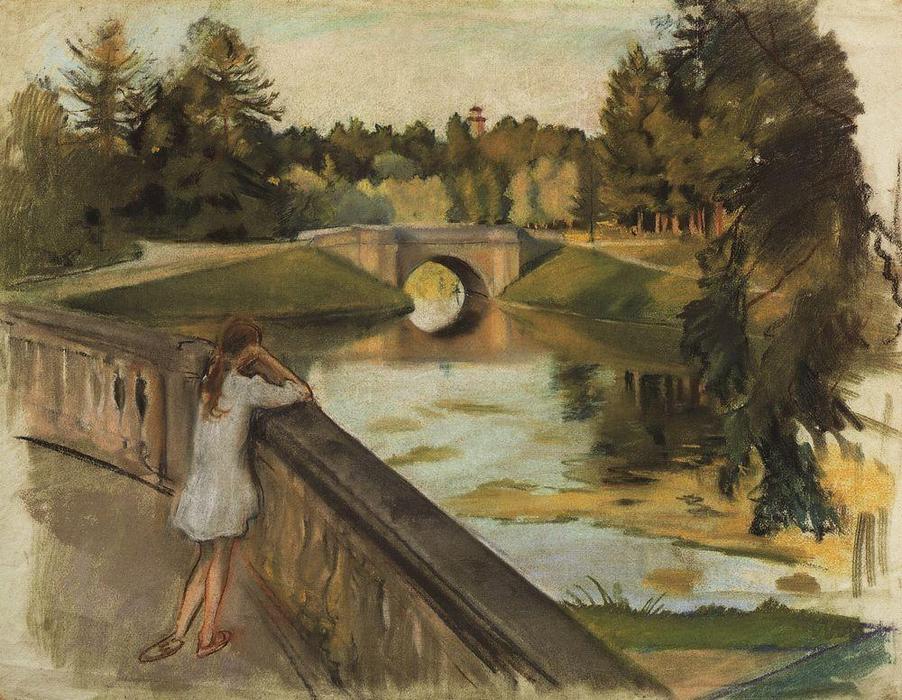 Wikioo.org - The Encyclopedia of Fine Arts - Painting, Artwork by Zinaida Serebriakova - The Bridge at Gatchina (Karpin pond) 
