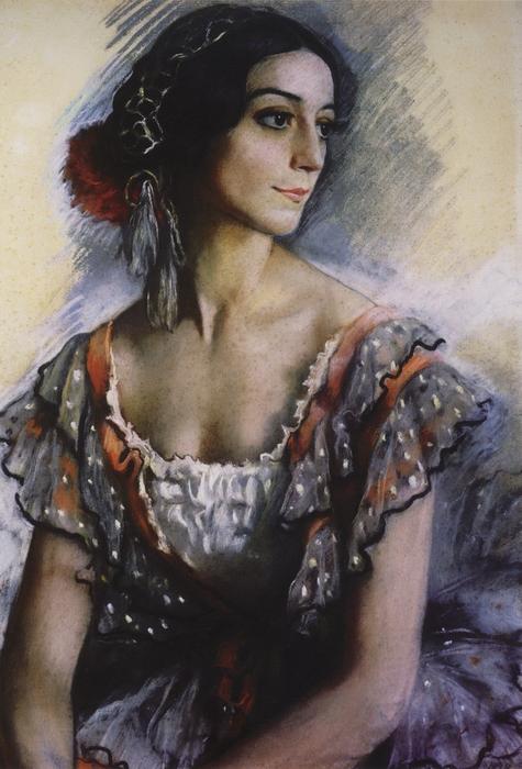 Wikioo.org – La Enciclopedia de las Bellas Artes - Pintura, Obras de arte de Zinaida Serebriakova - Retrato de Ivanov en un traje español