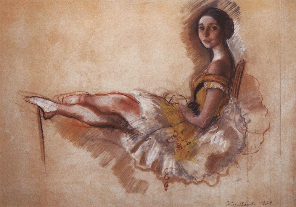 Wikioo.org - The Encyclopedia of Fine Arts - Painting, Artwork by Zinaida Serebriakova - Resting dancer 