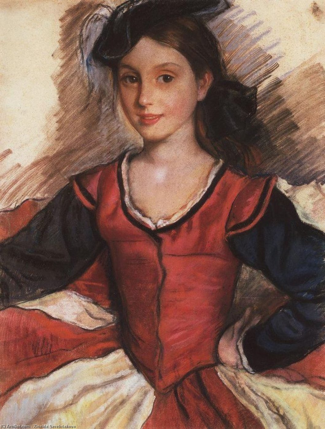 Wikioo.org - The Encyclopedia of Fine Arts - Painting, Artwork by Zinaida Serebriakova - Tata in dance costume