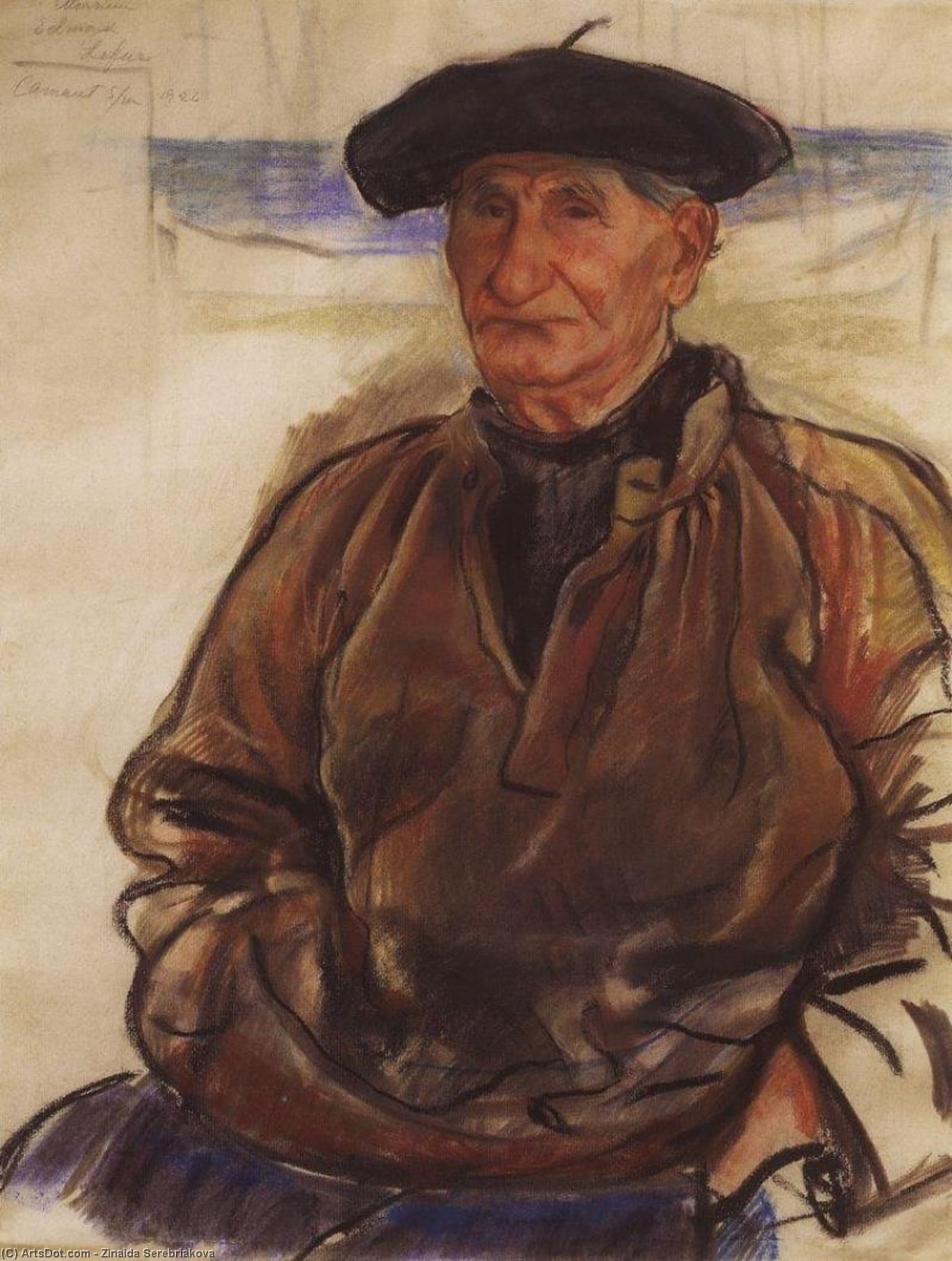 WikiOO.org - 백과 사전 - 회화, 삽화 Zinaida Serebriakova - Old fisherman
