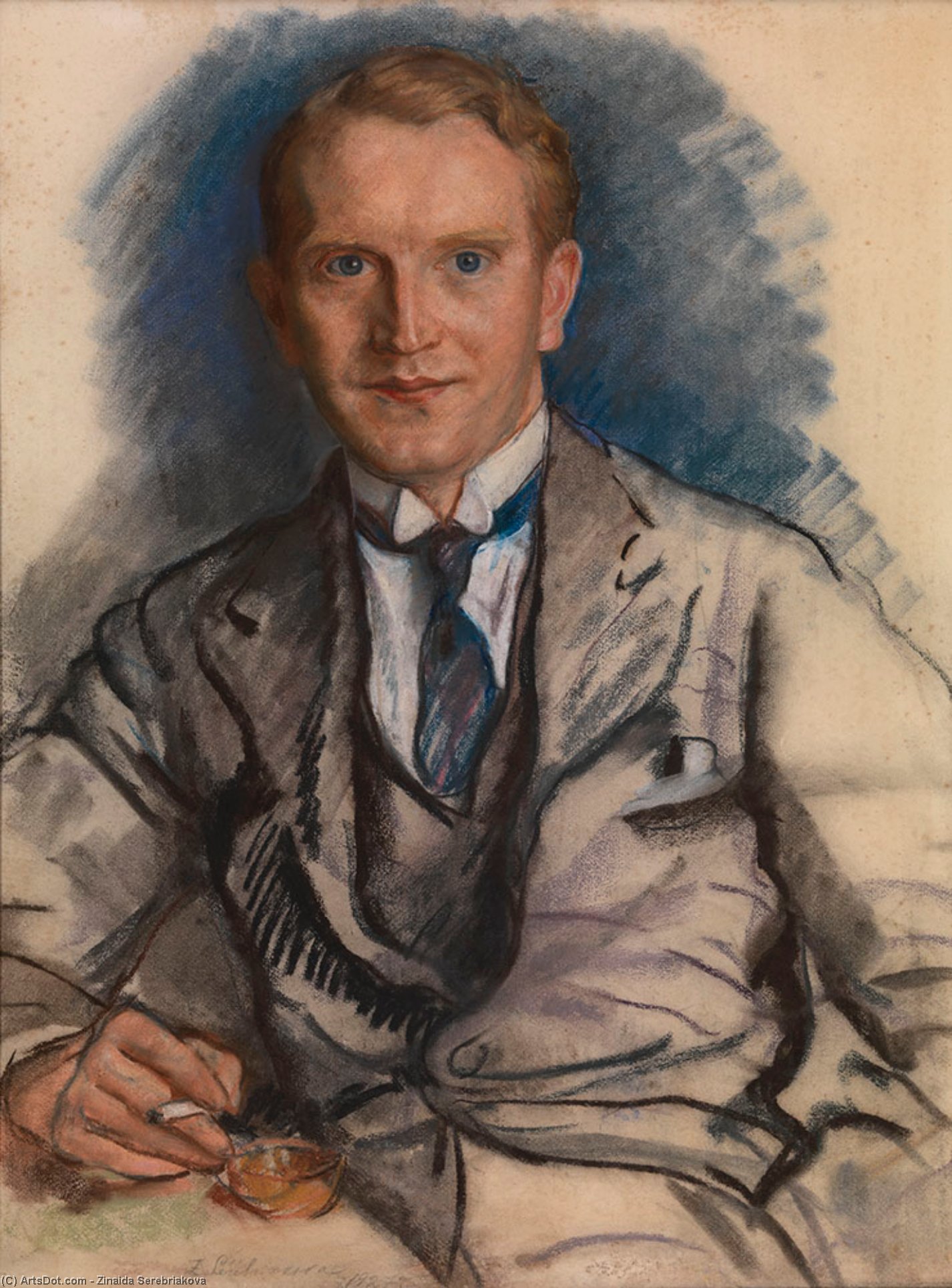 Wikioo.org - The Encyclopedia of Fine Arts - Painting, Artwork by Zinaida Serebriakova - Portrait of a Man