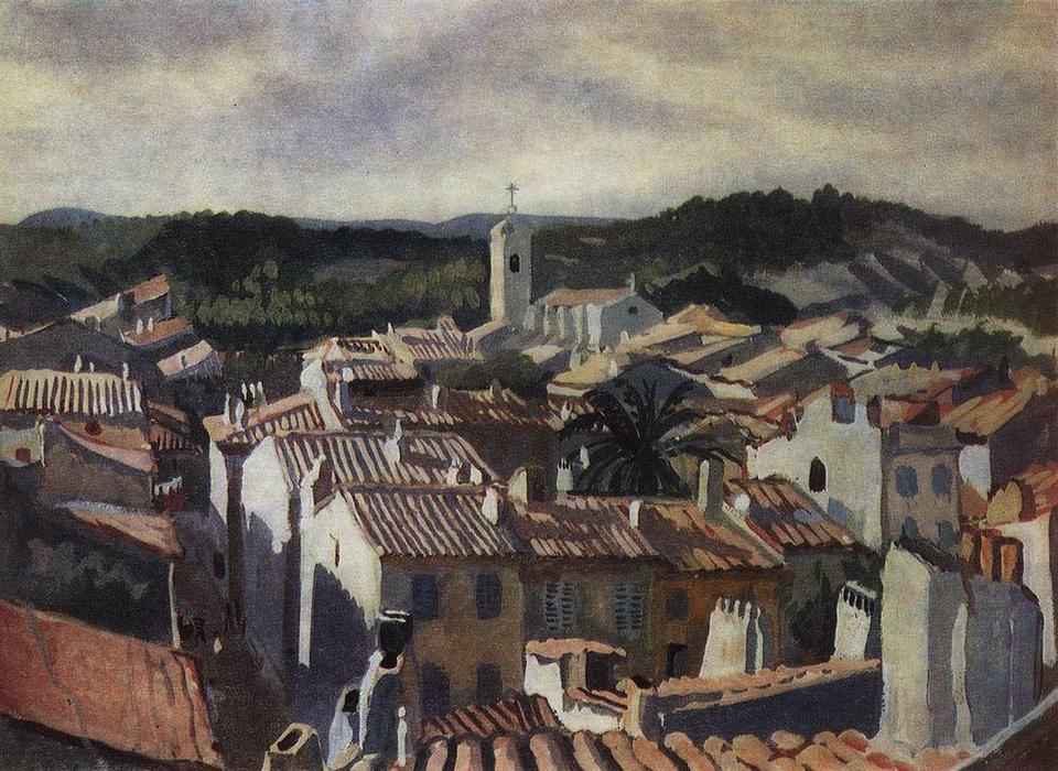 Wikioo.org - The Encyclopedia of Fine Arts - Painting, Artwork by Zinaida Serebriakova - Cassis. The roofs of the city 