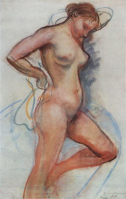 Wikioo.org - The Encyclopedia of Fine Arts - Painting, Artwork by Zinaida Serebriakova - Emerging from the bath 
