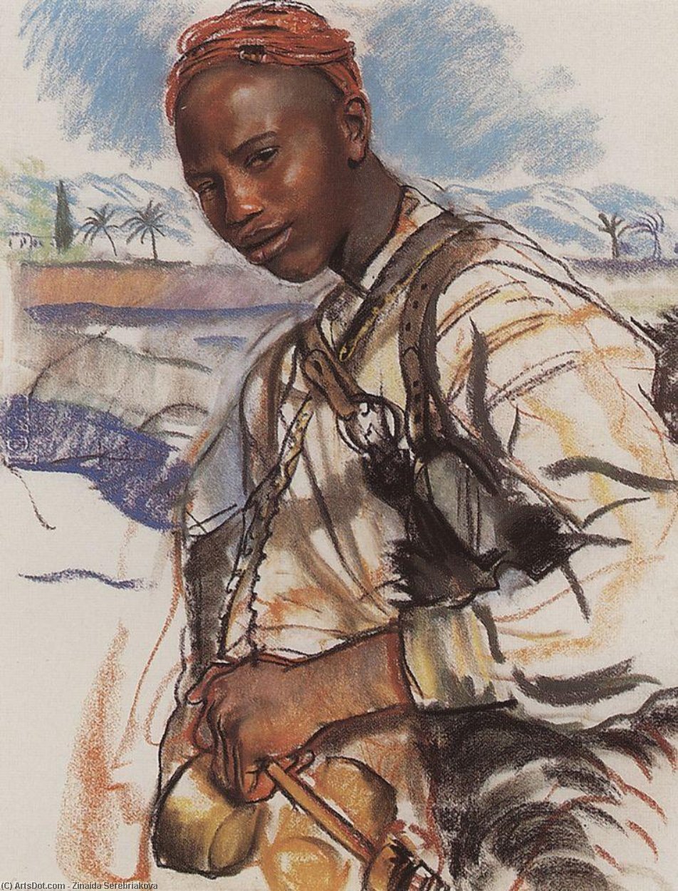 WikiOO.org - אנציקלופדיה לאמנויות יפות - ציור, יצירות אמנות Zinaida Serebriakova - Water carrier. Morocco
