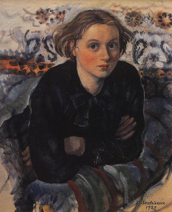 WikiOO.org – 美術百科全書 - 繪畫，作品 Zinaida Serebriakova - 肖像女儿卡佳的