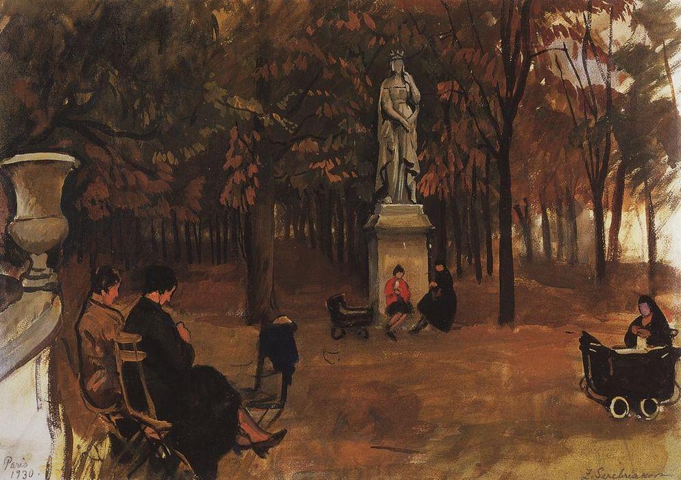 Wikioo.org - The Encyclopedia of Fine Arts - Painting, Artwork by Zinaida Serebriakova - Paris. Luxembourg Gardens 