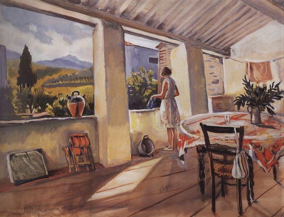 Wikioo.org - The Encyclopedia of Fine Arts - Painting, Artwork by Zinaida Serebriakova - Terrace in Collioure 