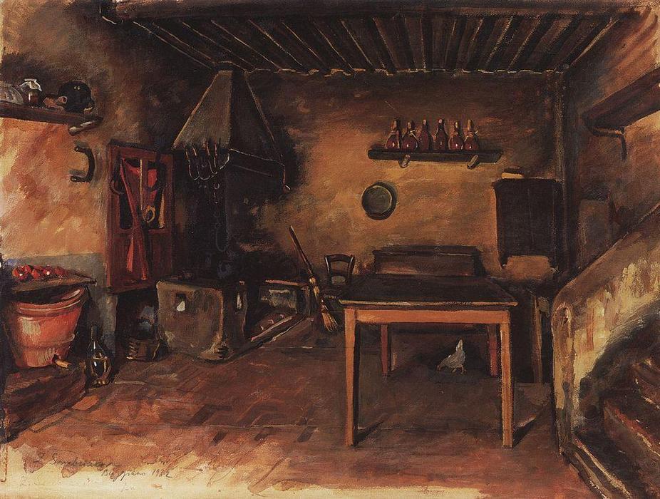 WikiOO.org - Encyclopedia of Fine Arts - Maalaus, taideteos Zinaida Serebriakova - Country kitchen around Budzhiano 