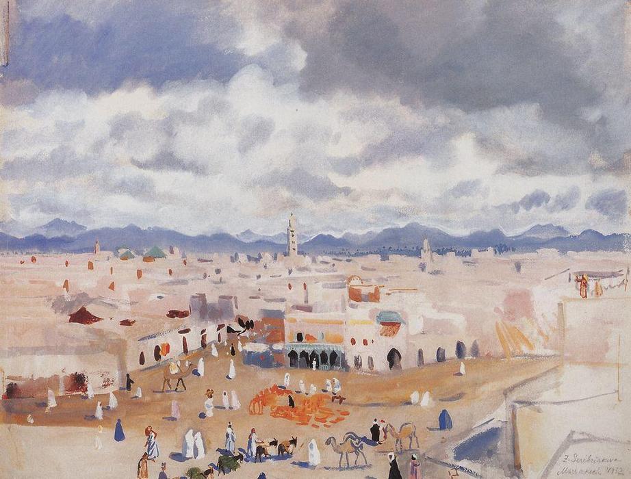 WikiOO.org - Encyclopedia of Fine Arts - Maleri, Artwork Zinaida Serebriakova - Morocco. Marrakesh 
