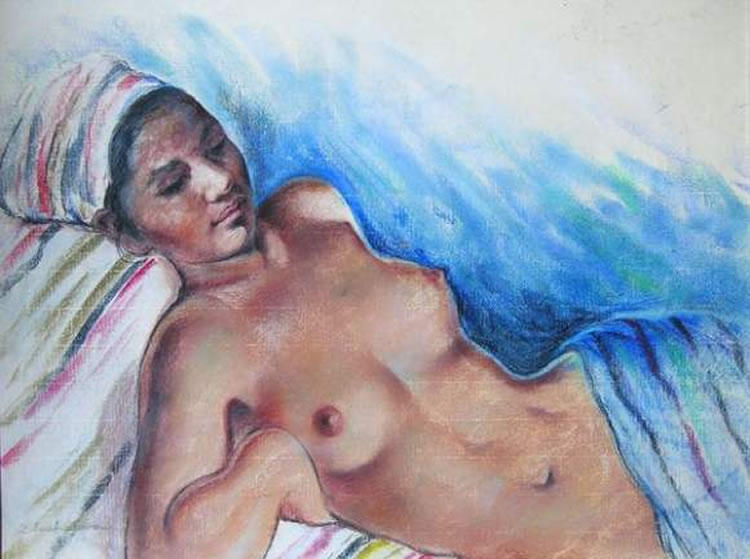 Wikioo.org – La Enciclopedia de las Bellas Artes - Pintura, Obras de arte de Zinaida Serebriakova - Odalisca