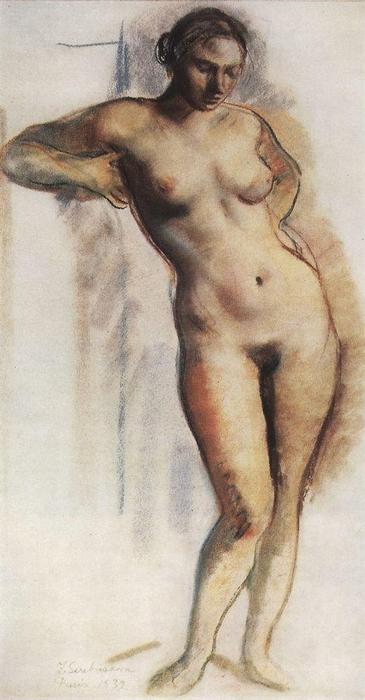 Wikioo.org - Bách khoa toàn thư về mỹ thuật - Vẽ tranh, Tác phẩm nghệ thuật Zinaida Serebriakova - Standing Nude 