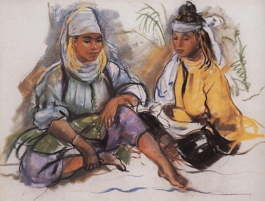 Wikioo.org – La Enciclopedia de las Bellas Artes - Pintura, Obras de arte de Zinaida Serebriakova - Dos marroquí