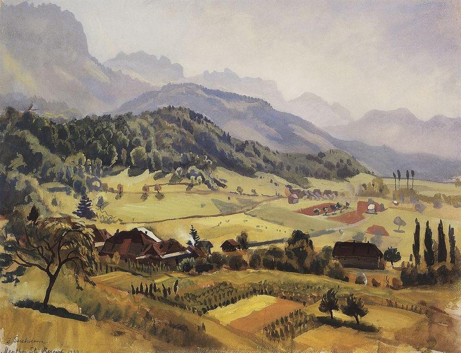 Wikioo.org - The Encyclopedia of Fine Arts - Painting, Artwork by Zinaida Serebriakova - Alps. Annecy 