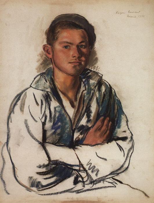 Wikioo.org - The Encyclopedia of Fine Arts - Painting, Artwork by Zinaida Serebriakova - Portrait of a young fisherman 