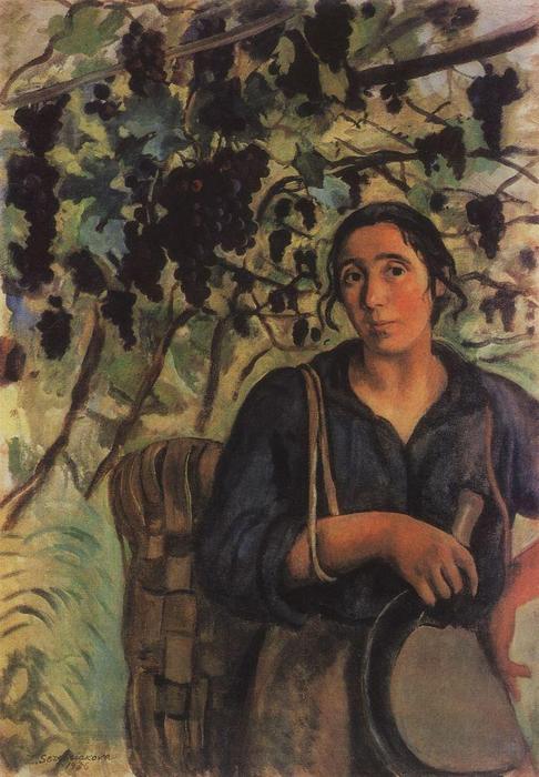 Wikioo.org - The Encyclopedia of Fine Arts - Painting, Artwork by Zinaida Serebriakova - Italian peasant woman in a vineyard 