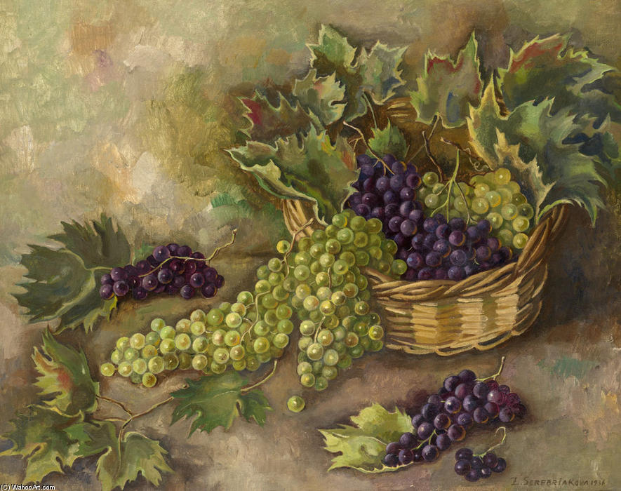 Wikioo.org - The Encyclopedia of Fine Arts - Painting, Artwork by Zinaida Serebriakova - Still Life with Grapes 
