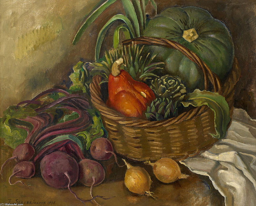 Wikioo.org - The Encyclopedia of Fine Arts - Painting, Artwork by Zinaida Serebriakova - Still Life with Vegetables 