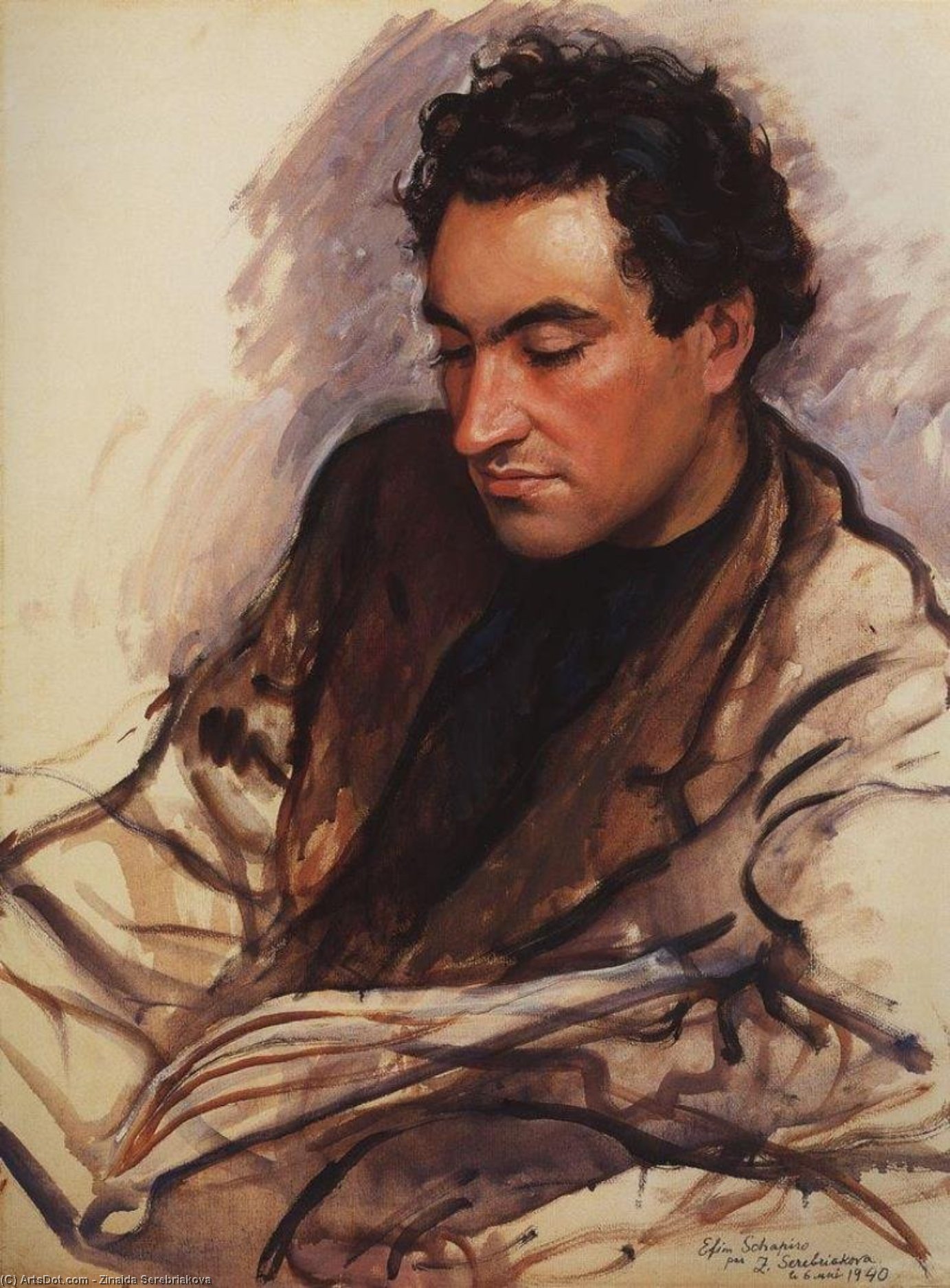 Wikioo.org - The Encyclopedia of Fine Arts - Painting, Artwork by Zinaida Serebriakova - Portrait of E. Shapiro
