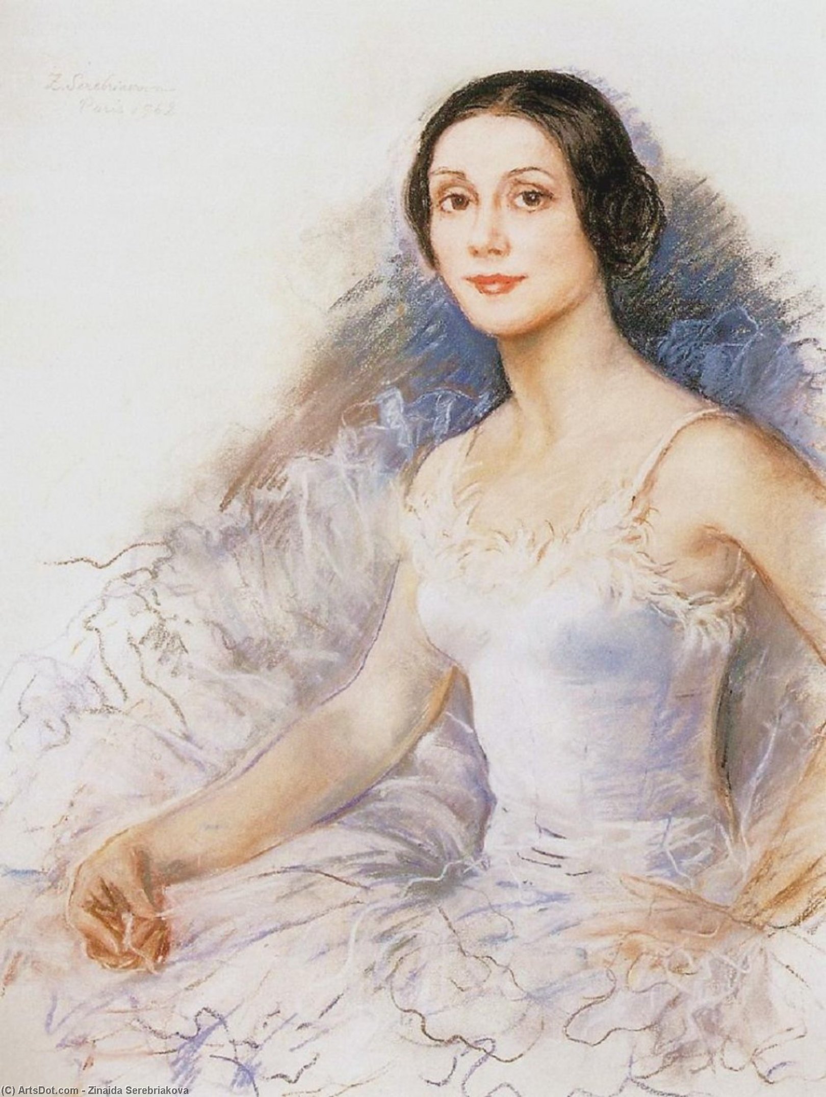 Wikioo.org - The Encyclopedia of Fine Arts - Painting, Artwork by Zinaida Serebriakova - A portrait of Yvette Choviret