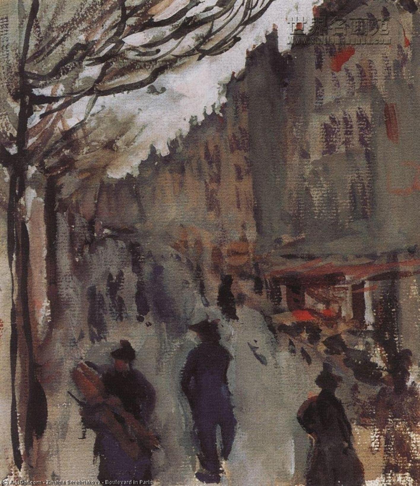 Wikioo.org - The Encyclopedia of Fine Arts - Painting, Artwork by Zinaida Serebriakova - Boulevard in Paris