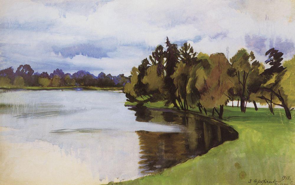 WikiOO.org - Encyclopedia of Fine Arts - Lukisan, Artwork Zinaida Serebriakova - Pond in Tsarskoe Selo 