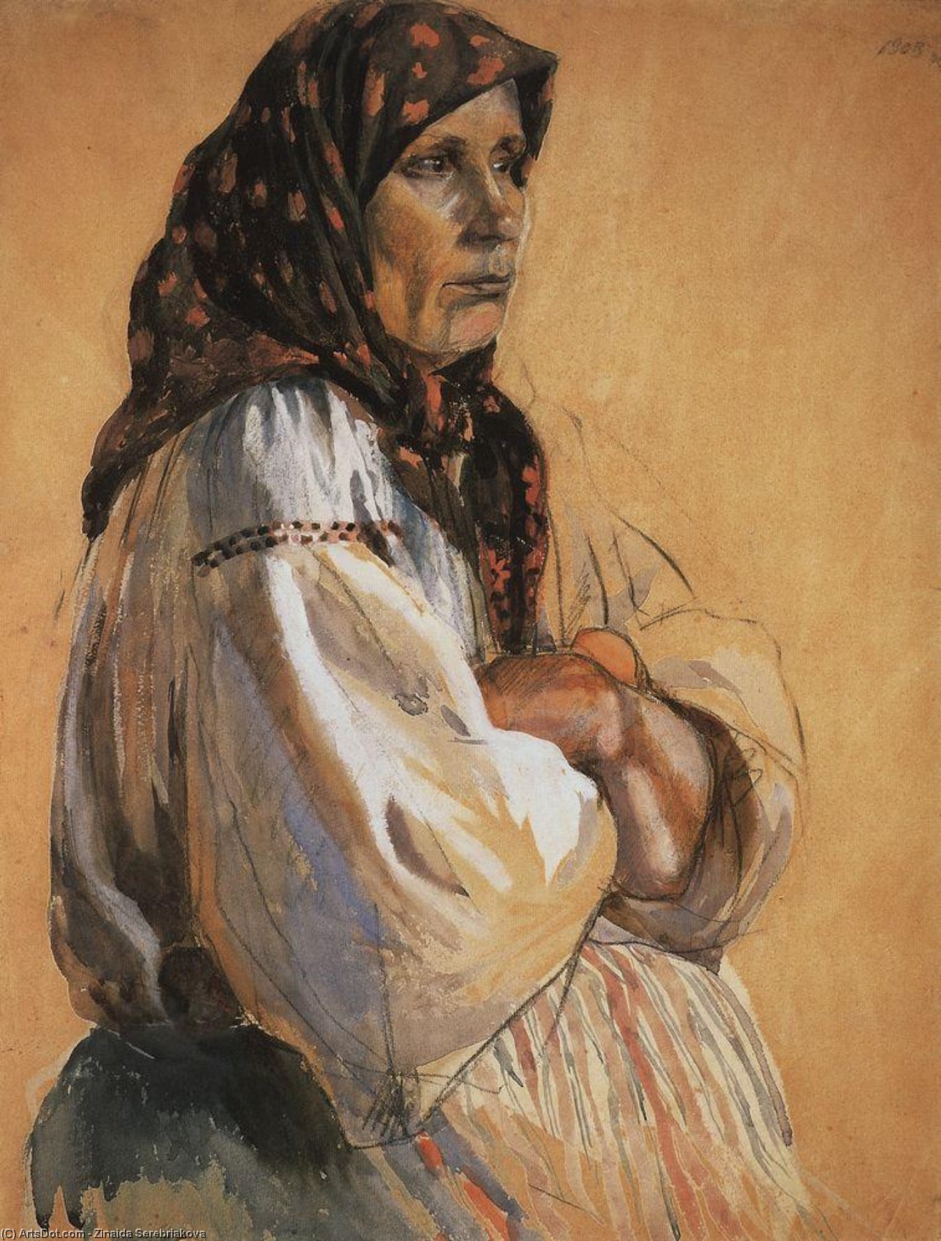 Wikioo.org - The Encyclopedia of Fine Arts - Painting, Artwork by Zinaida Serebriakova - Portrait of a nurse