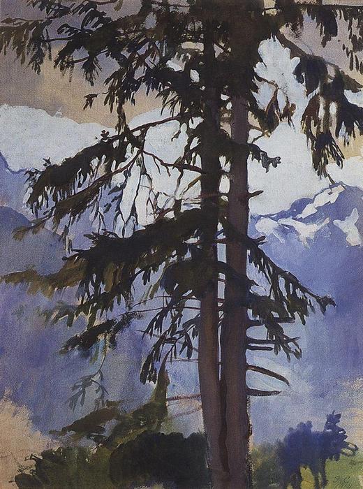 WikiOO.org - Enciklopedija likovnih umjetnosti - Slikarstvo, umjetnička djela Zinaida Serebriakova - Spruce 
