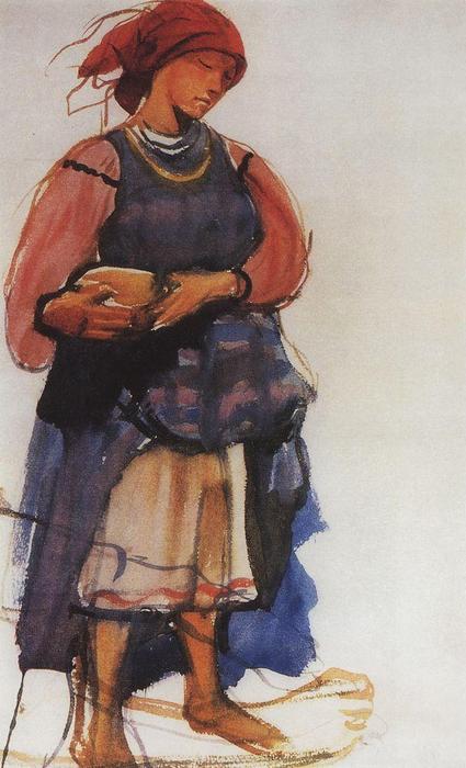 WikiOO.org - Encyclopedia of Fine Arts - Maleri, Artwork Zinaida Serebriakova - Peasant woman 