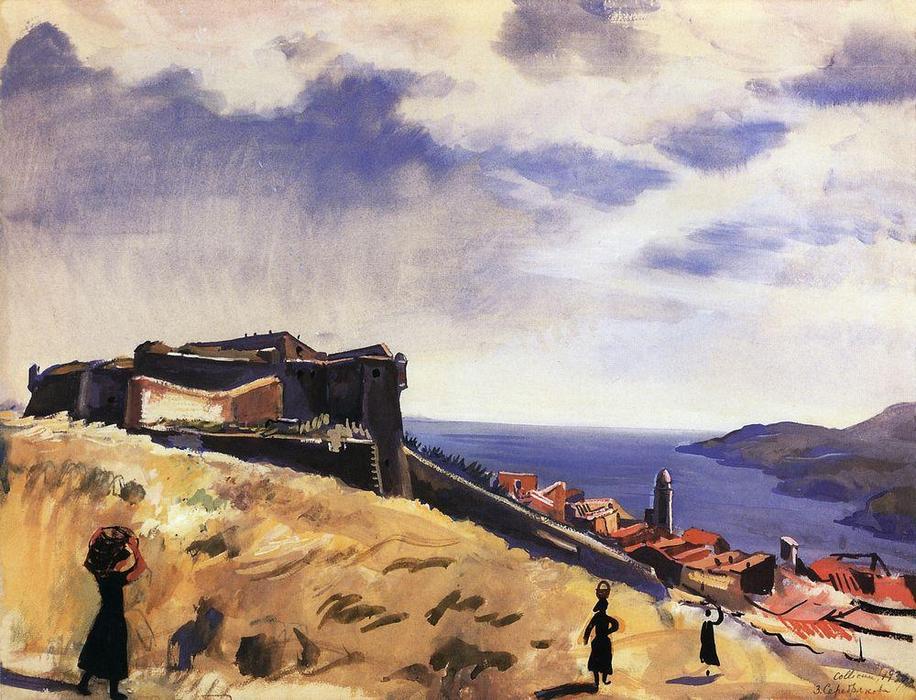 WikiOO.org - Encyclopedia of Fine Arts - Målning, konstverk Zinaida Serebriakova - Collioure. Kind of fortress 