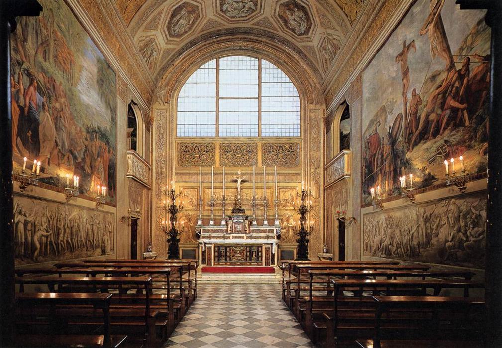 WikiOO.org - 백과 사전 - 회화, 삽화 Luigi Ademollo - View of the Palatine Chapel