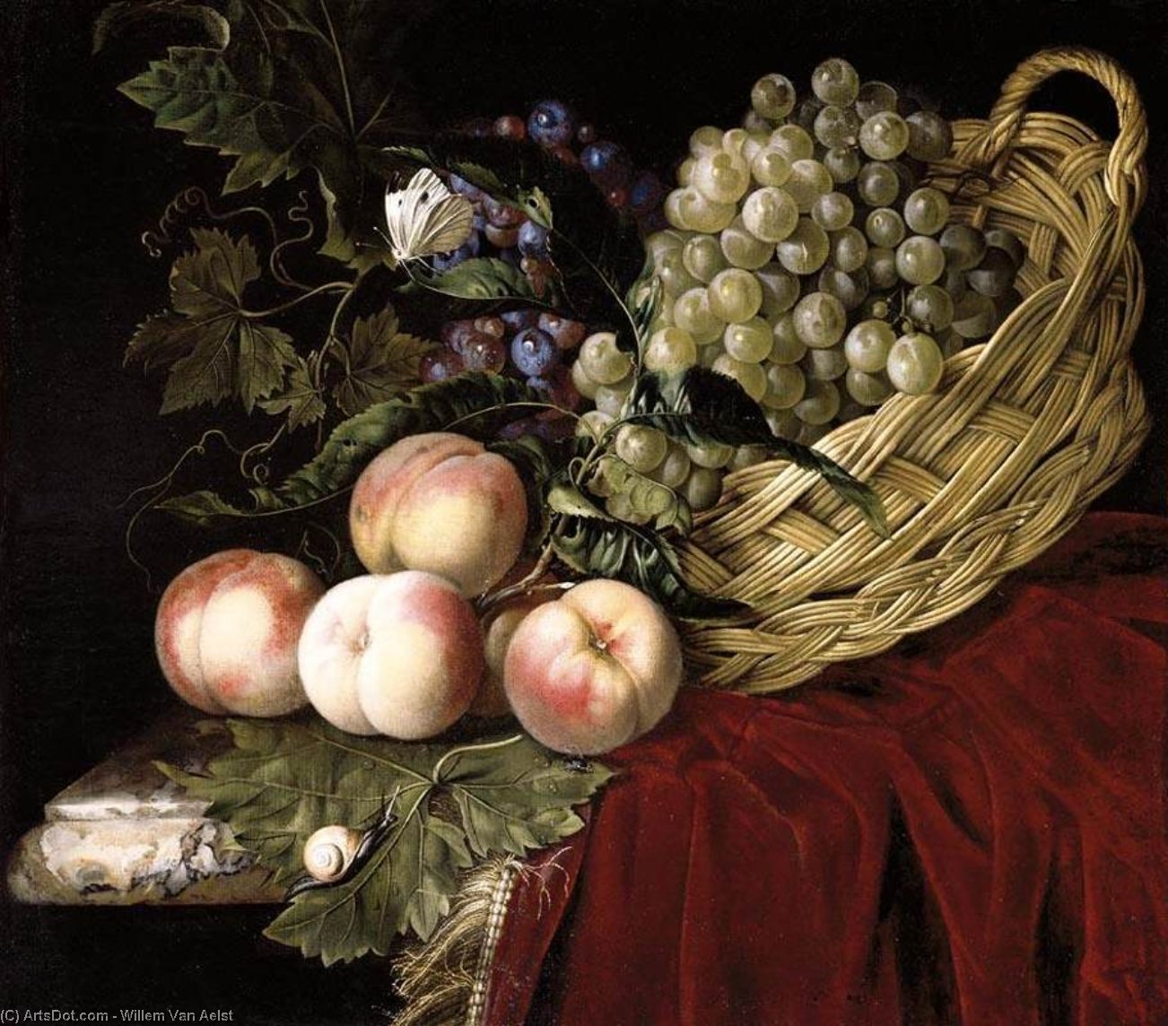 Wikioo.org – L'Enciclopedia delle Belle Arti - Pittura, Opere di Willem Van Aelst - vita tranquilla di  Frutta