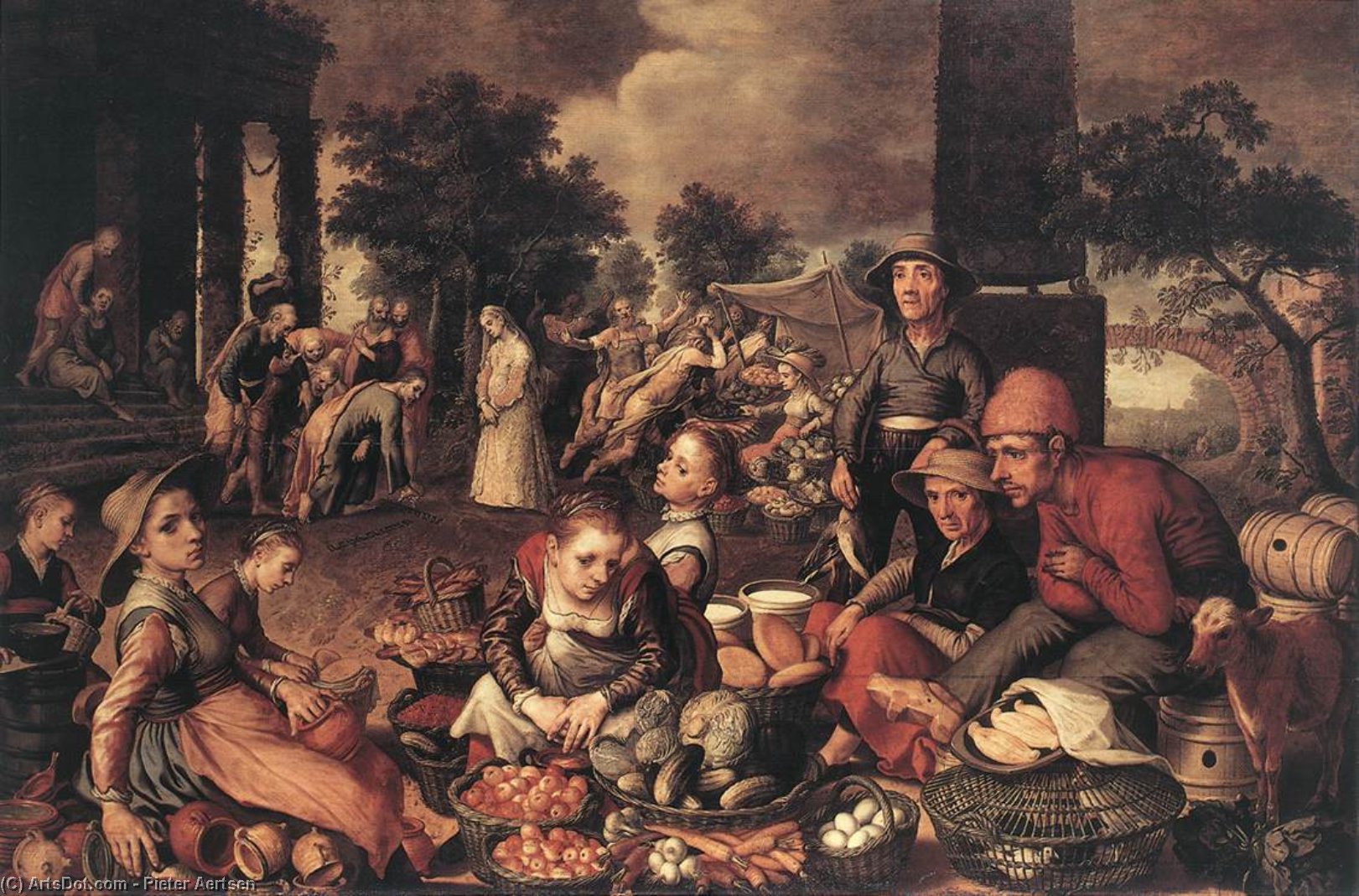 Wikioo.org – L'Enciclopedia delle Belle Arti - Pittura, Opere di Pieter Aertsen - Cristo e l adultera