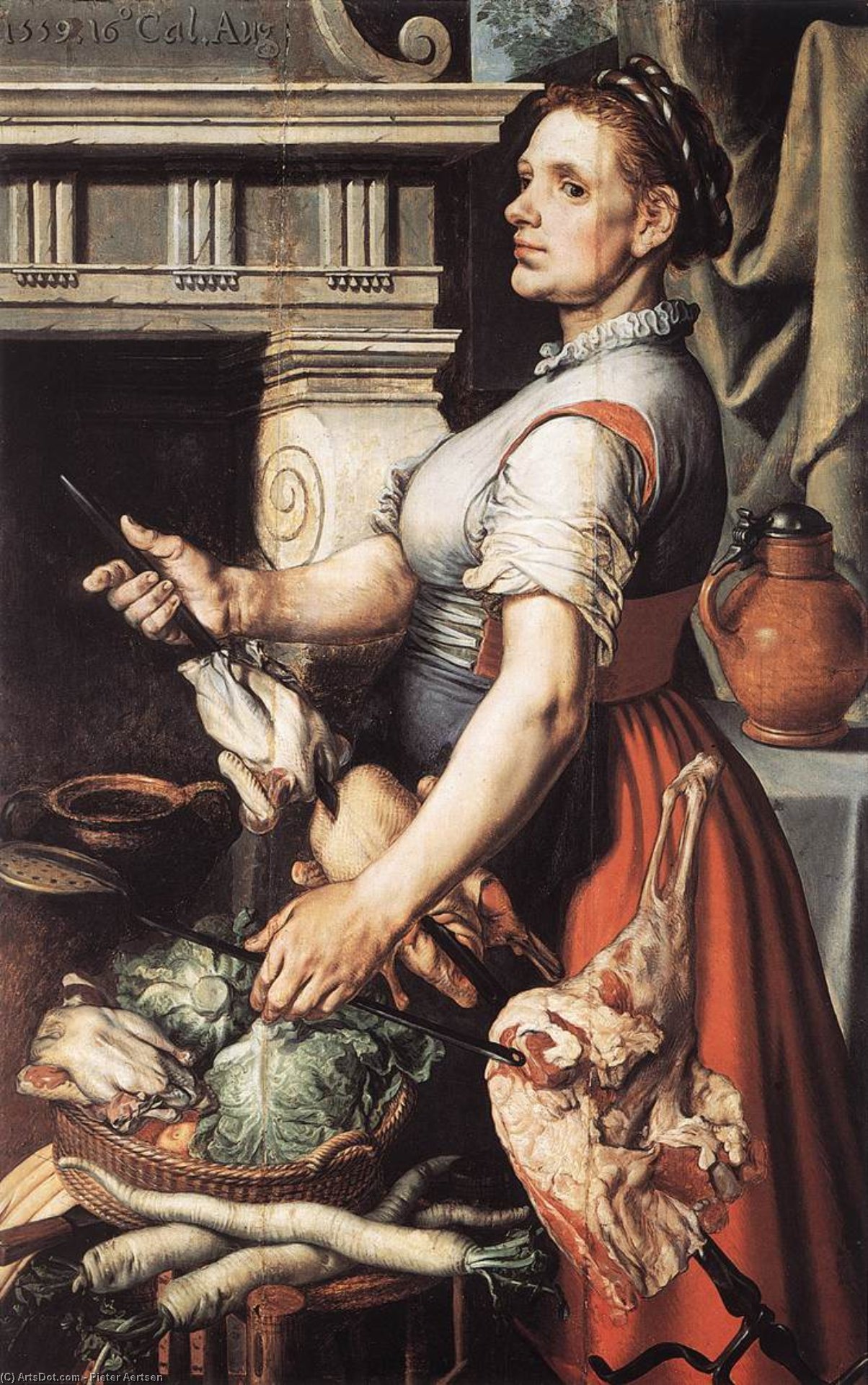 Wikioo.org – L'Enciclopedia delle Belle Arti - Pittura, Opere di Pieter Aertsen - Cuocere come  frontale  di  dopodomani  stufa
