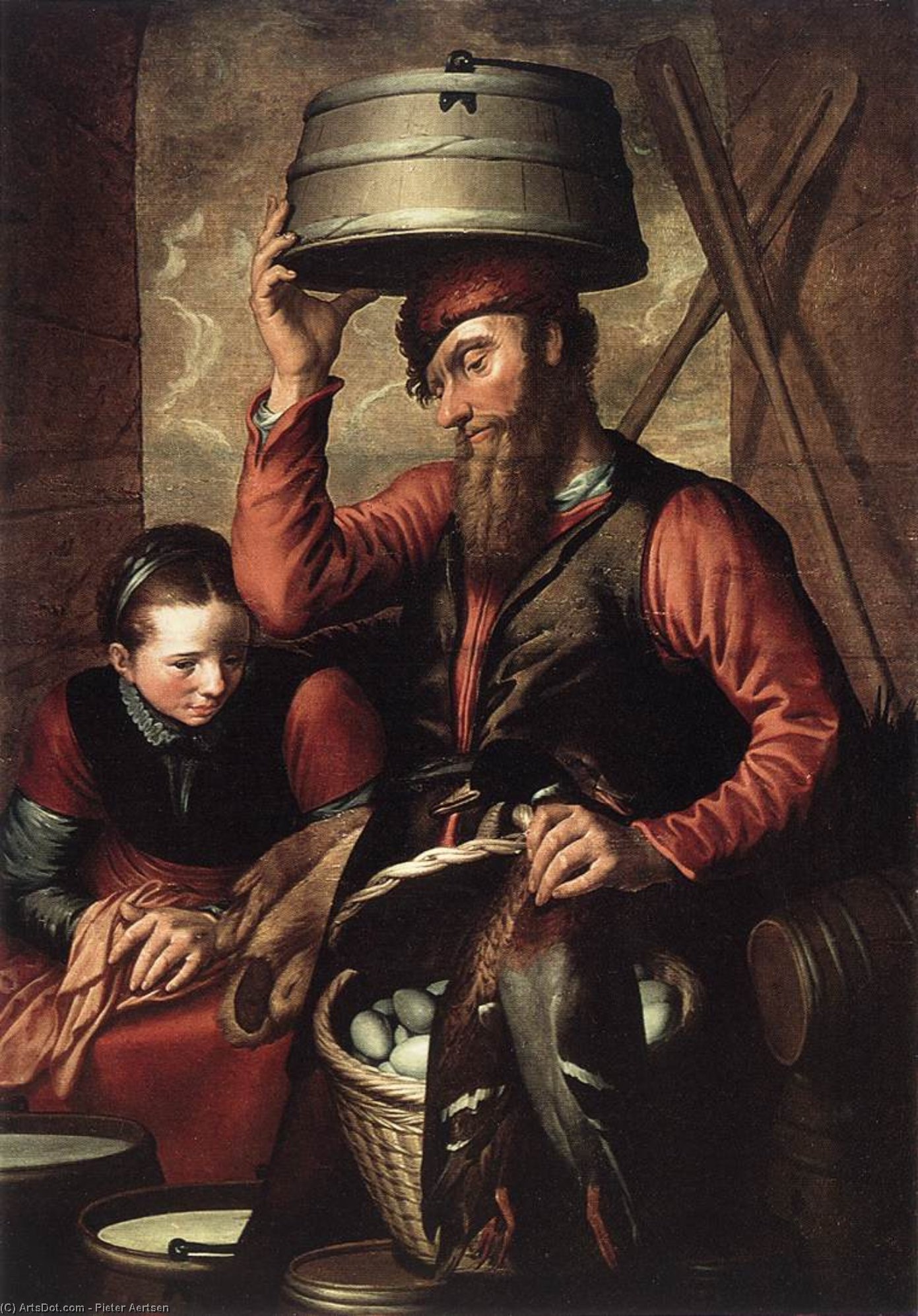 Wikioo.org - The Encyclopedia of Fine Arts - Painting, Artwork by Pieter Aertsen - Vendor of Fowl