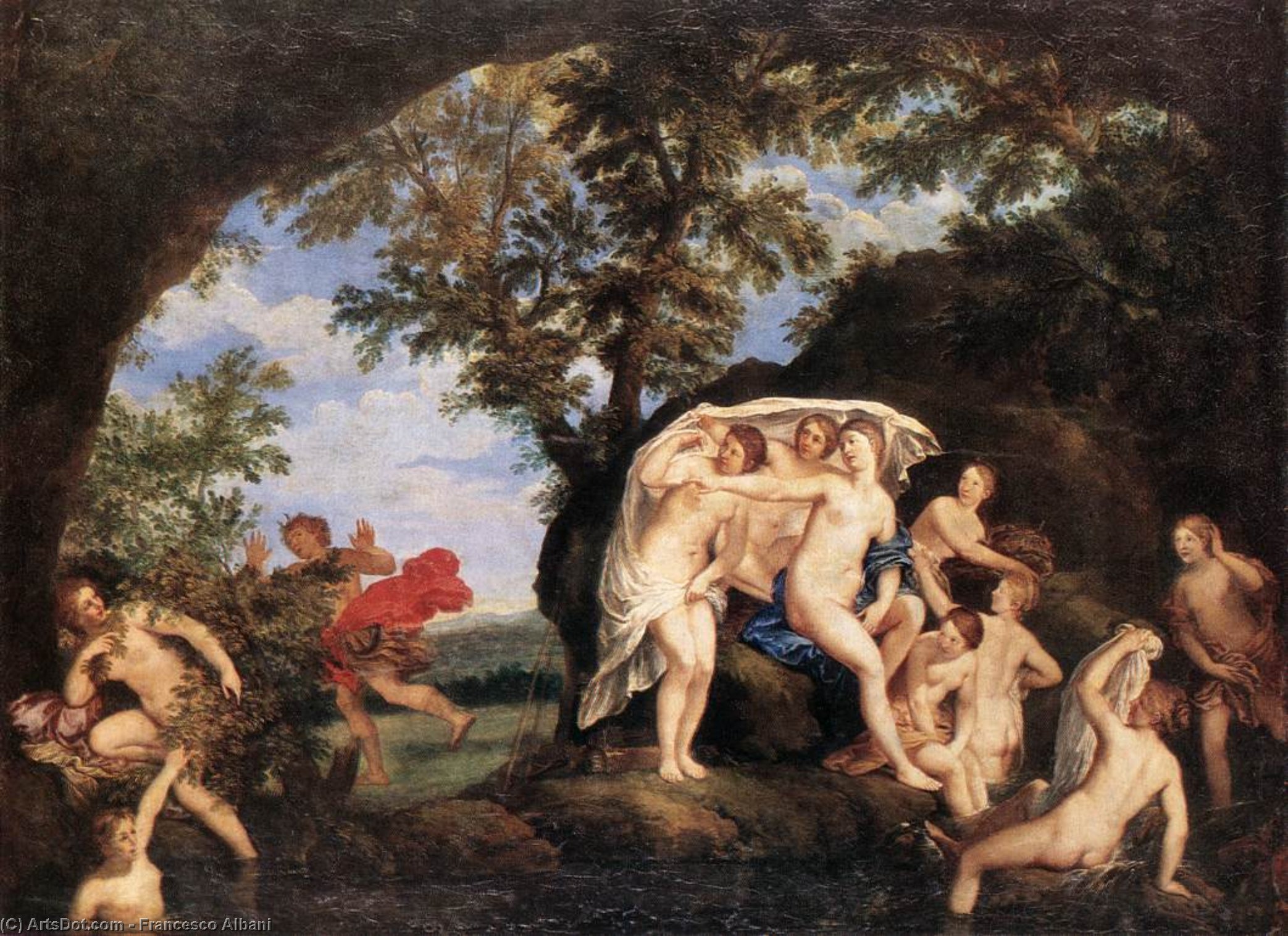 Wikioo.org - The Encyclopedia of Fine Arts - Painting, Artwork by Francesco Albani - Diana and Actaeon