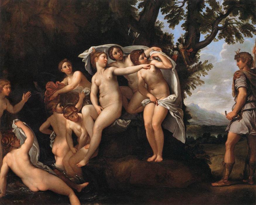 WikiOO.org - אנציקלופדיה לאמנויות יפות - ציור, יצירות אמנות Francesco Albani - Diana and Actaeon