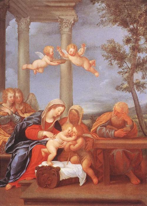 WikiOO.org – 美術百科全書 - 繪畫，作品 Francesco Albani - 神圣家族