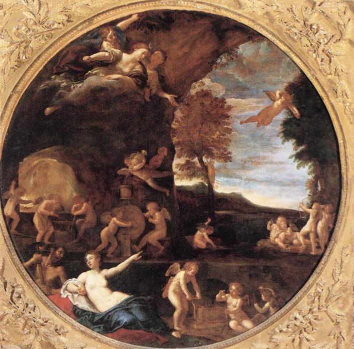 WikiOO.org - Enciklopedija dailės - Tapyba, meno kuriniai Francesco Albani - Summer (Venus in Vulcan's Forge)