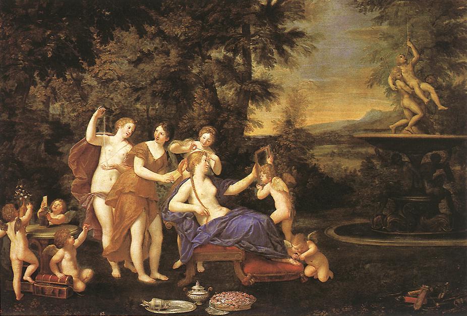 Wikioo.org - The Encyclopedia of Fine Arts - Painting, Artwork by Francesco Albani - Venus Attended by Nymphs and Cupids