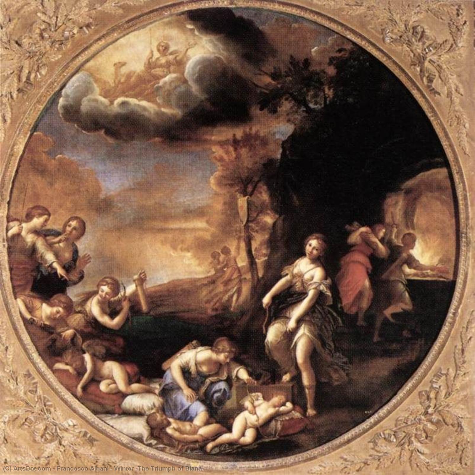 WikiOO.org - Encyclopedia of Fine Arts - Schilderen, Artwork Francesco Albani - Winter (The Triumph of Diana)