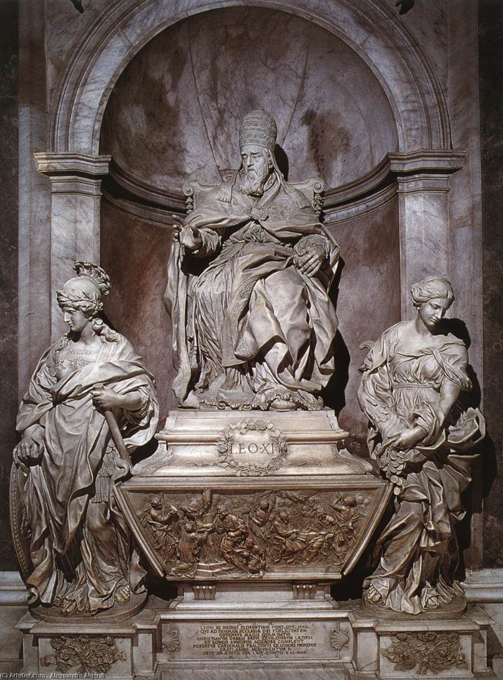 Wikioo.org - The Encyclopedia of Fine Arts - Painting, Artwork by Alessandro Algardi - Monument of Pope Leo XI